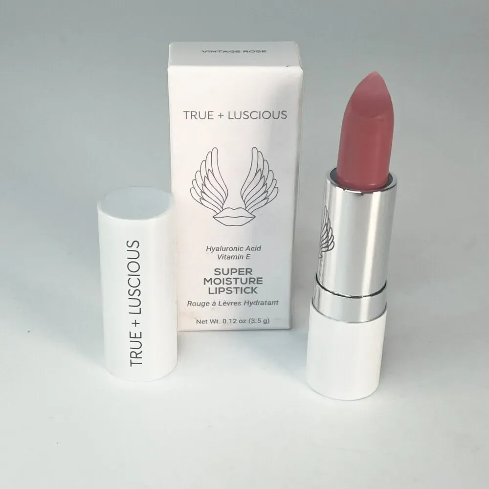 True + Luscious Super Moisture Lipstick Vintage Rose Hyaluronic Acid .12oz NIB
